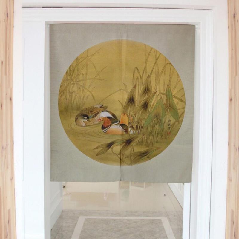 

Japanese Fabric Door Curtain Kitchen Toilet Half Panel Curtain Blackout Without Punching Home Decoration, R-dzs011