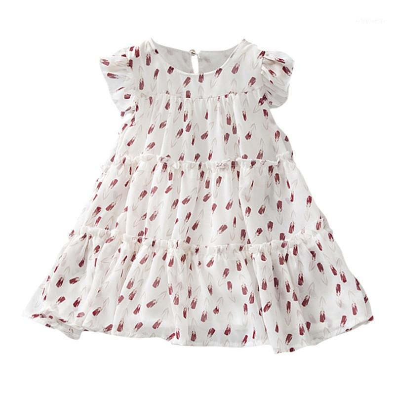 

New Hot Baby Girls Sleeveless Flower Print Dresses Clothes Kids Summer Princess Dress Children Party Ball Pageant Dress Outfit1, Beige