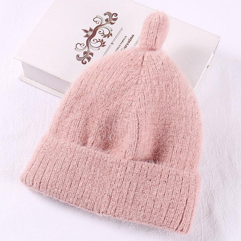 

Women's Korean-Style Fashion Artistic Hat Outdoor Keep Warm Knitted Hat 2020 New Style for Autumn and Winter Plain Woolen Cap