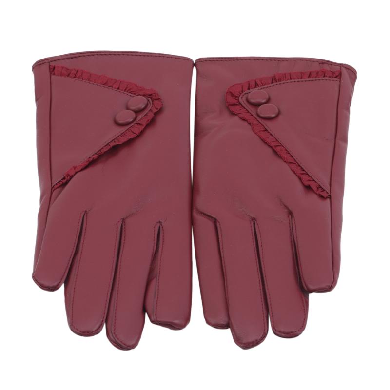 

Five Fingers Gloves 2021 Fashion Women Christmas Warm Lady Soft Leather Winter Mitten Xmas Gift Black Mittens For Female