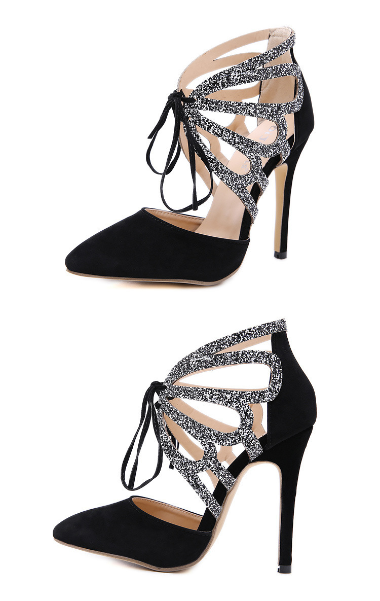 

2020 New Crystal for Women the Strait Band Mujer Sexy Summer Jump Pumps High Sandals Ladies Shoes W5hx, The picture