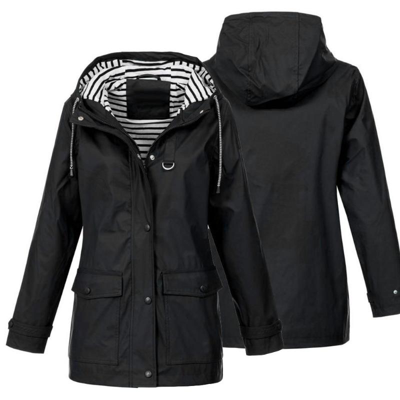 

Outdoor Waterproof Hiking Jacket Windproof Rain Coat Sports Camping Trekking Hooded Climbing Hunting Windbreaker Coat For Women8, Black