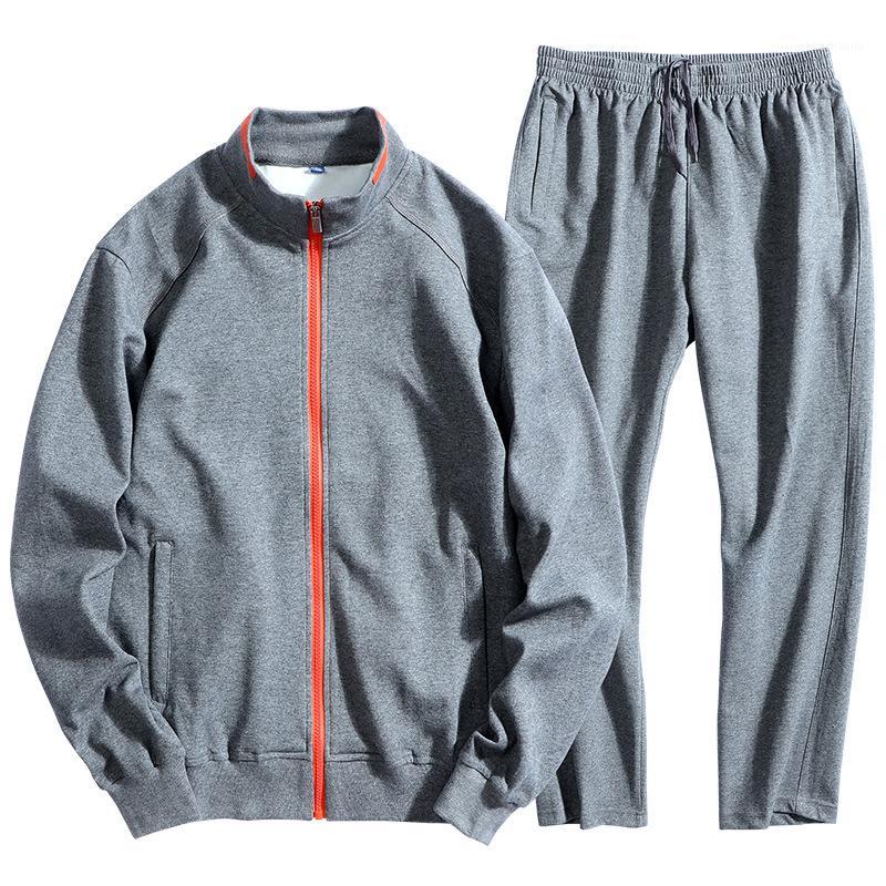 

8XL Men Tracksuit Sportswear Autumn Zipper Sports Jacket Sweater Sweatshirt+pants Running Jogging Casual Set Leisure Sport Suit1, Blue