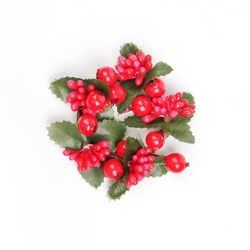 

1pcs artificial flower red berry wreath Christmas decoration pearl berry wedding home decoration DIY Christmas gift box craft1