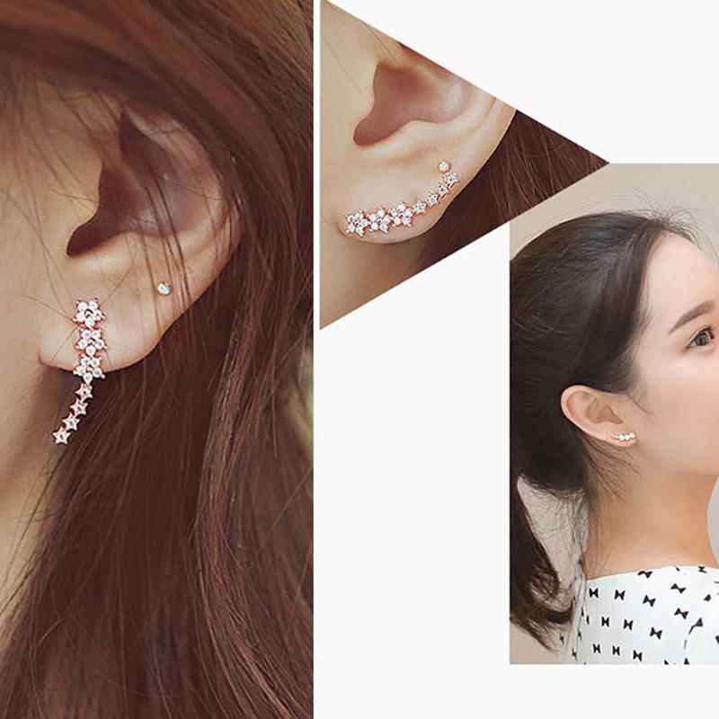 

Stud Sell Star Earring Female Anti-allergic Needle Gold/rose Gold/silver Color Elegant Sweet Brief Accessories