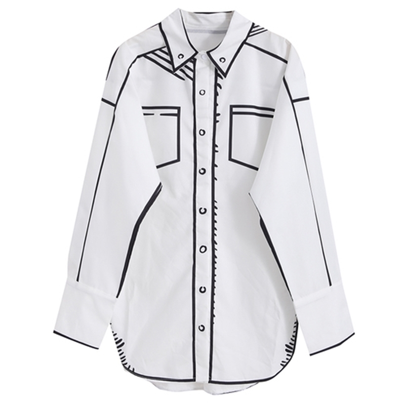 

New Autumn 2021 White Shirt Luxury Designer Woman Street Wear Kpop Pe6m JGBK
