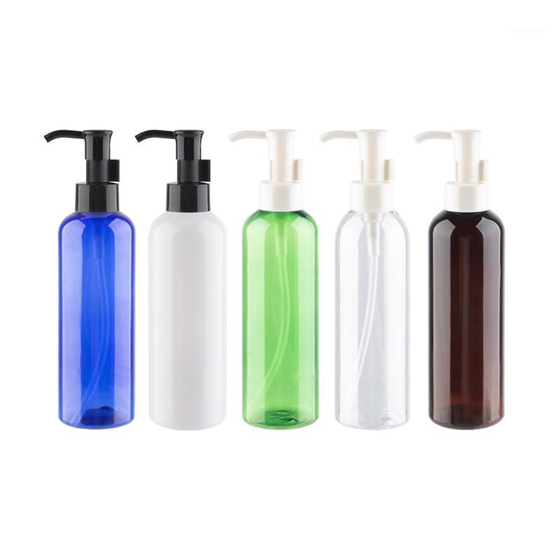

Wholesale 200ml Empty Round Transparent Cleaning Oil Pump Bottles 200cc Pump Container Bottle With For Cosmetics Packaging1