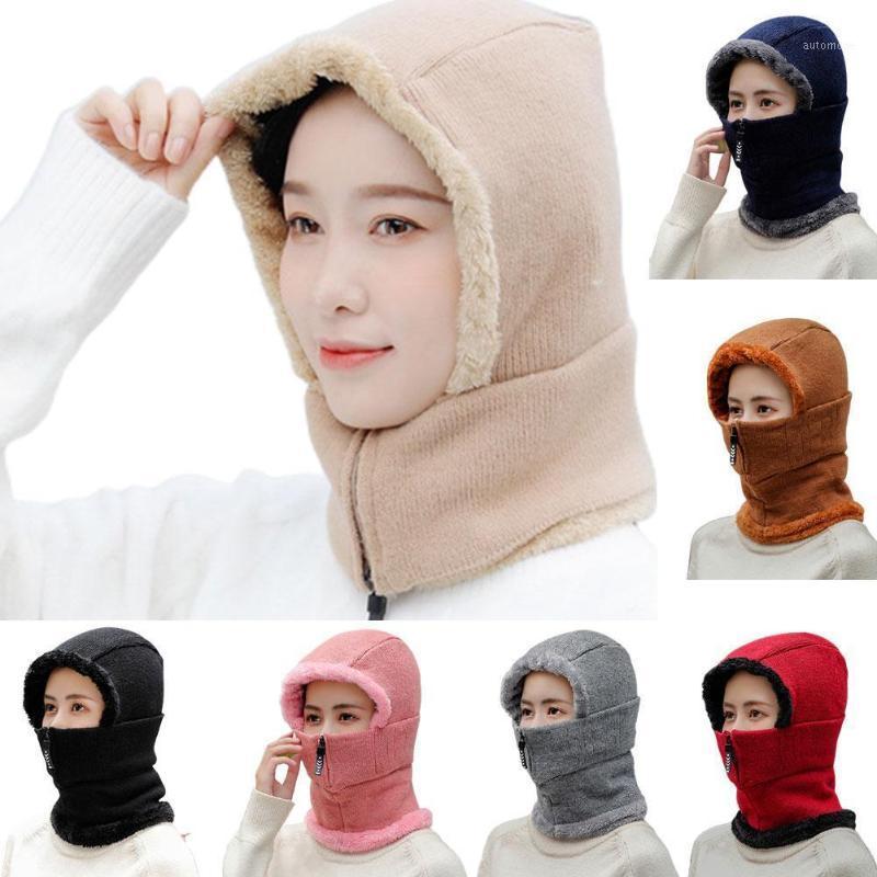 

Winter fashion lady wool thickening warm hat windproof knitted beanie cycling U7E51