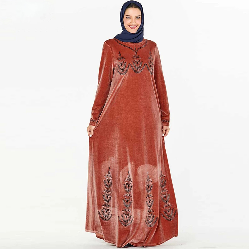

Pink Velvet Abaya Dubai Hijab Muslim Dress Kaftan Islamic Clothing Abayas For Women Turkish Dresses Caftan Kleding, Black;gray
