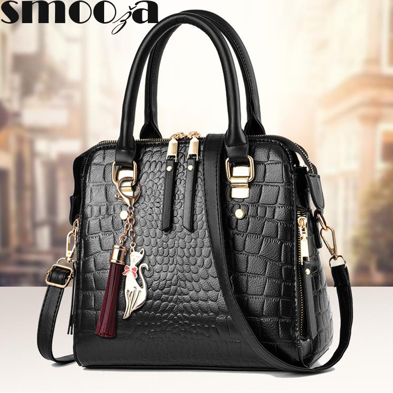 

HBP SMOOZA Female Vintage Handbag 2020 New Fashion Pu Leather Bags Women Sweet High Quality Messenger Shoulder Bags Luxury Purses, Black