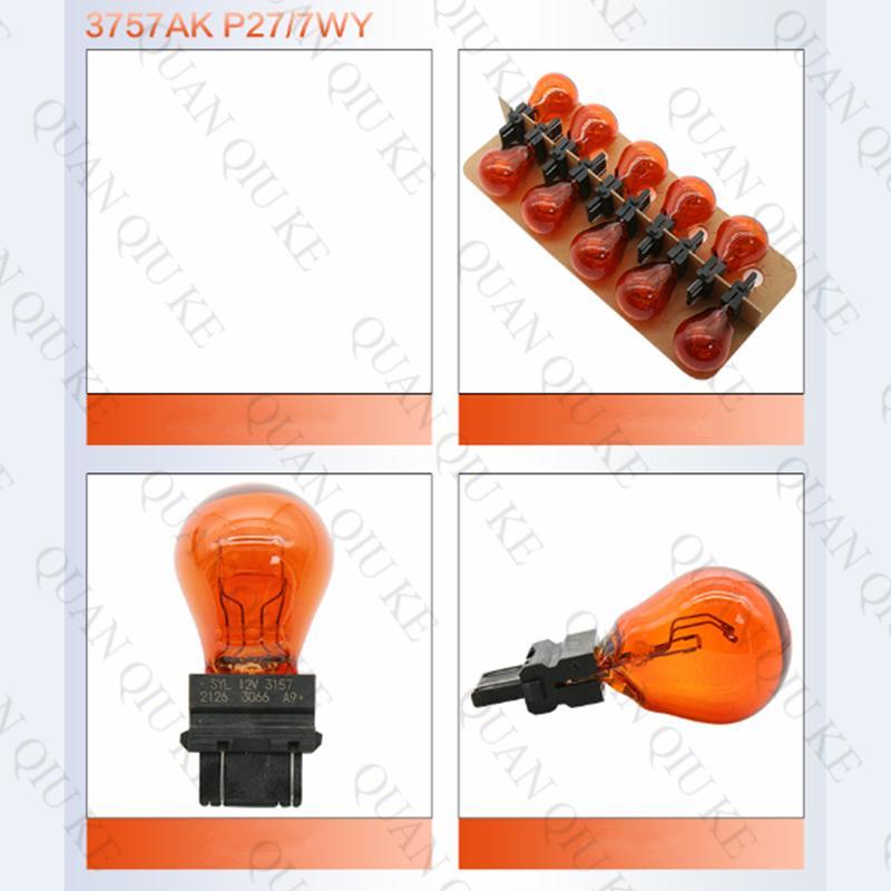 

Emergency Lights 10PCS Turn Singal Light Bulb Fit For E-150/250/350/450 F-250/350/450 Steering Lamp P27 7W 3157NA YR3Z-13466-AD1, As pic