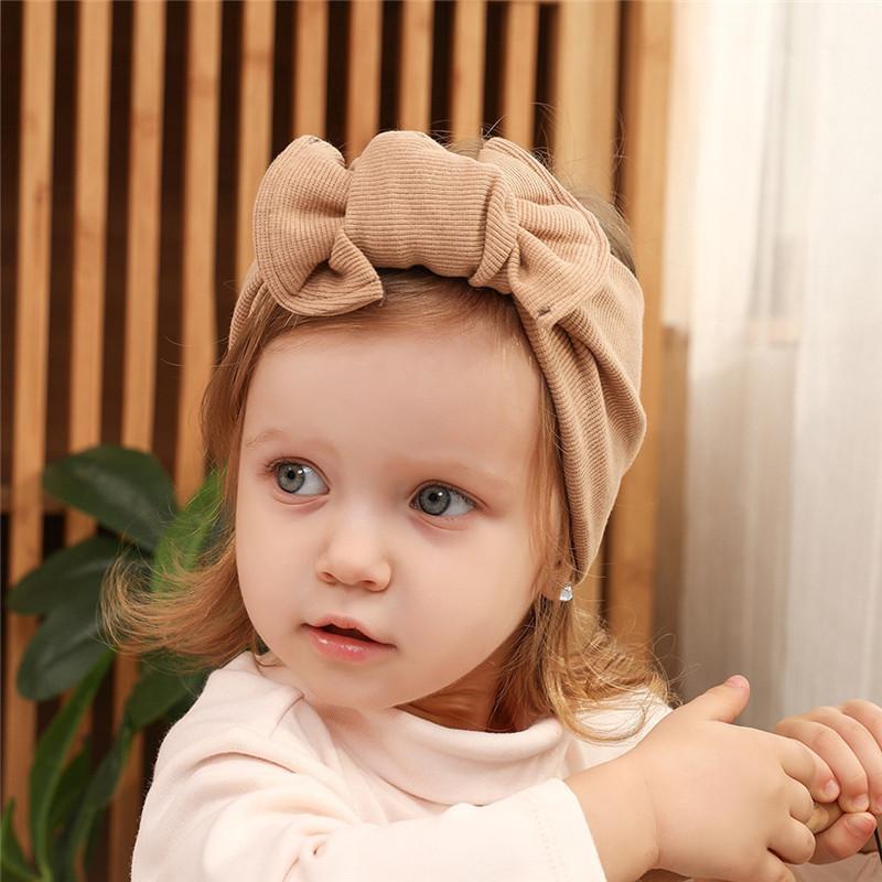 

baby hair accessories Cute Baby Children Solid Thread Tie Big Bow Elastic Girl Headband turban #3N071