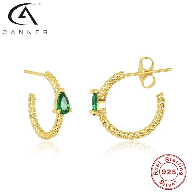 

CANNER Ring Earrings For Women S925 Sterling Silver Earrings Hoops Ins Fengshui Drop Saffron Zircon Fine Jewelry Pendientes