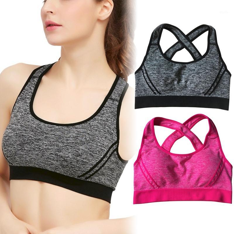 

Sexy Woman Sportswear Fitness Running Clothes Jogging Yoga Racerback Sports Bra Padded Underwear Tennis Vest Top1, Black