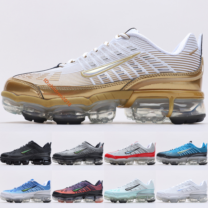 

Top Quality 360 Men Women Running Shoes Fashion White Metallic Gold Black Iridescent Laser Blue Light Aqua Outdoor Sneakers Size 36-45