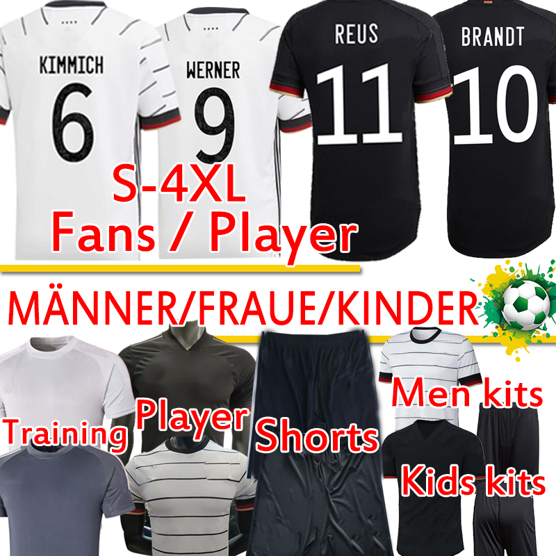 

Germany soccer jerseys Fans Player version Training WERNER REUS KIMMICH HAVERTZ KROOS GNABRY Men Women Kids Kits football shirts pants TOP, Home patche