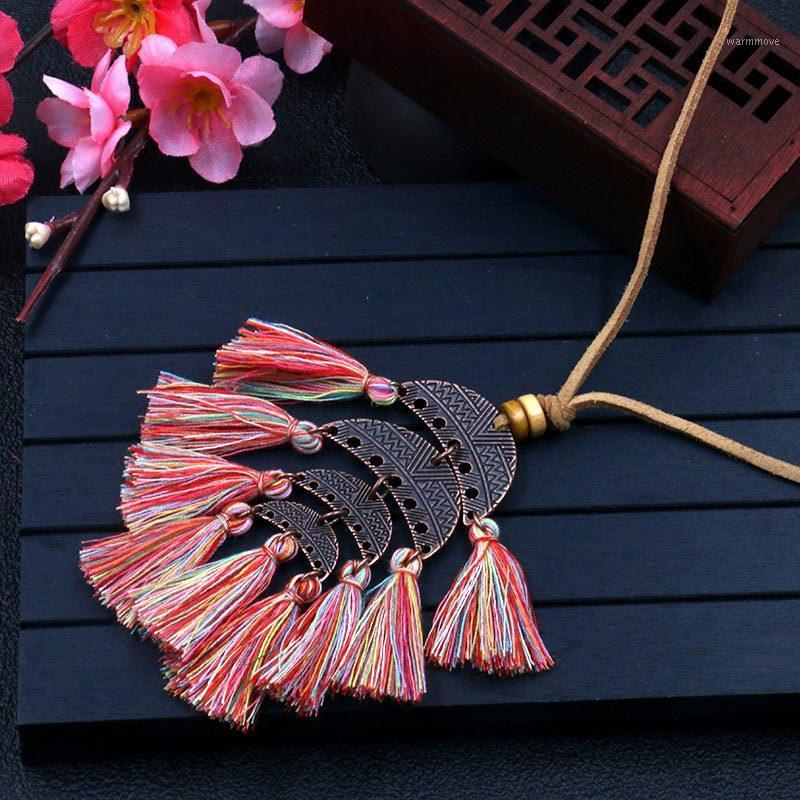 

Women Personality Hyperbole Water Multi-tassel Necklace Long Leather Chain Sweater Chain Ethnic Bohemian Jewelry1
