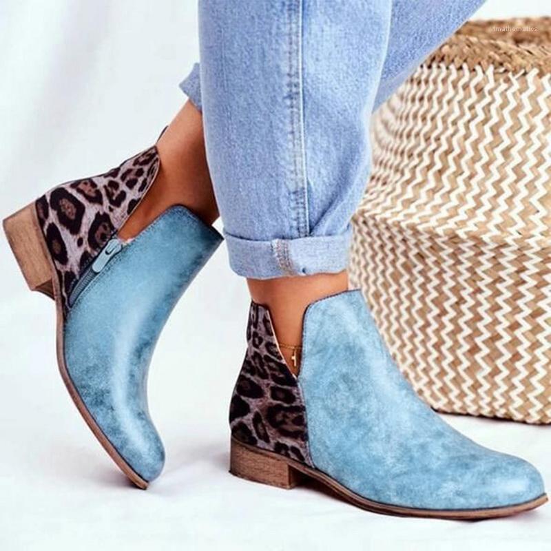 

Women Ankle Boots Dropshipping Autumn Low Heels Leopard Boots Platform Sexy Ladies Khaki Pumps Shoes 2020 New Winter1