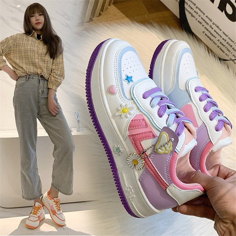

2021 New Color-mixed Tennis Spring for Women with High Incomes Until Trainers Father Sports Female Basket Shoes BV7O
