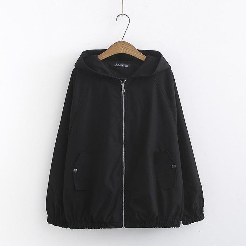 

Plus Size -4XL Black Blue Yellow Autumn Coats Long Sleeved Bomber Jackets