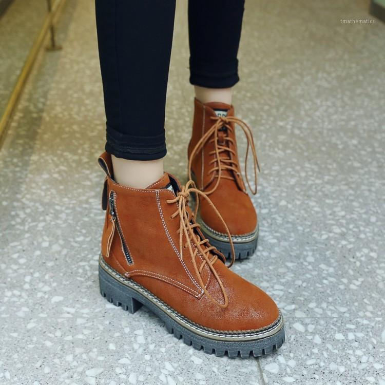 

PXELENA Hot Vintage Short Boots Women Lace Up Square Med Heels Motorcycle Biker Riding Ankle Boots Ladies Shoes1, Green