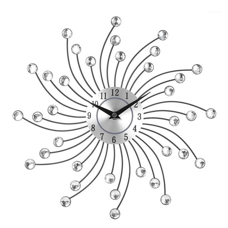

WSFS Hot 3D Large Wall Clock Metal Crystal Modern Home Decoration Silent Clocks For Living Room Office1