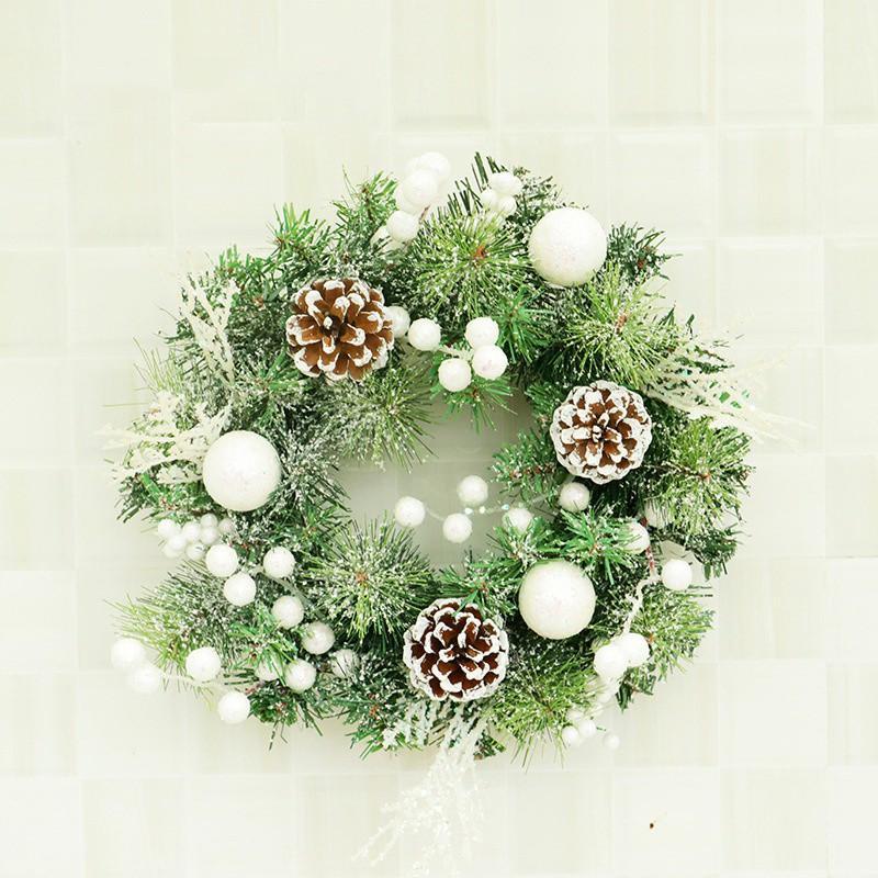 

Simulation Christmas Artificial Wreaths With Bowknot Decorations Round Home Door Window Decor Pinecone Garland For Wedding1