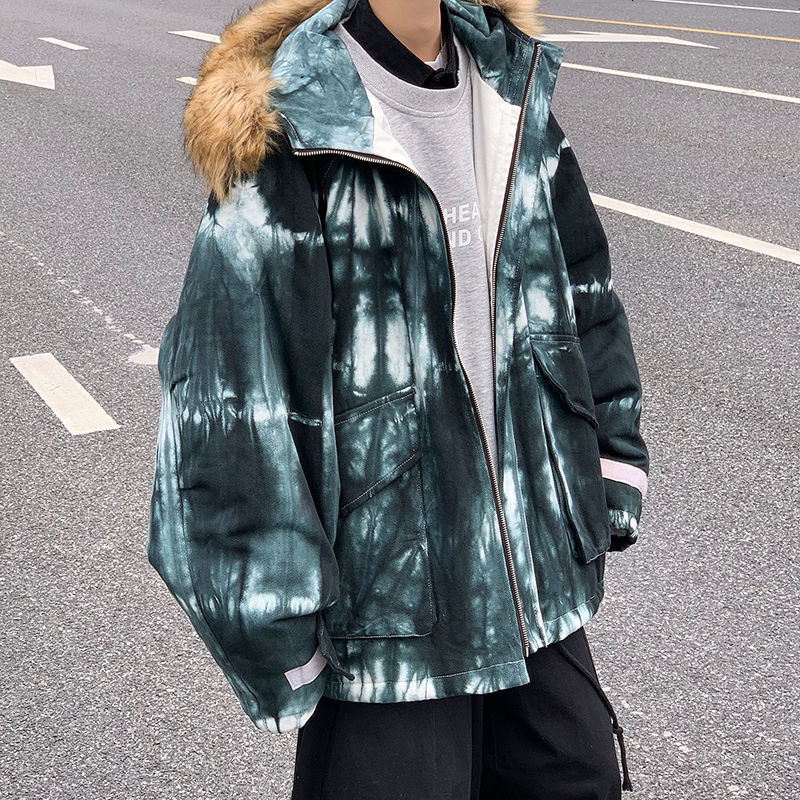 

2021 New Male Autumn Fresh Fine Tie-dye Cotton-quilted and Clothing I9CJ, Red.