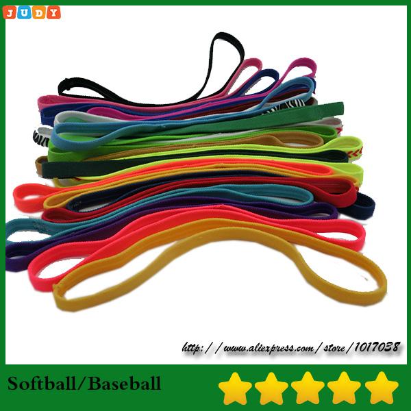 

Double Sports Elastic Headband Softball Yoga Anti-slip Silicone Rubber Hair Bands Bandage On Head For Hair Scrunchy, As pic