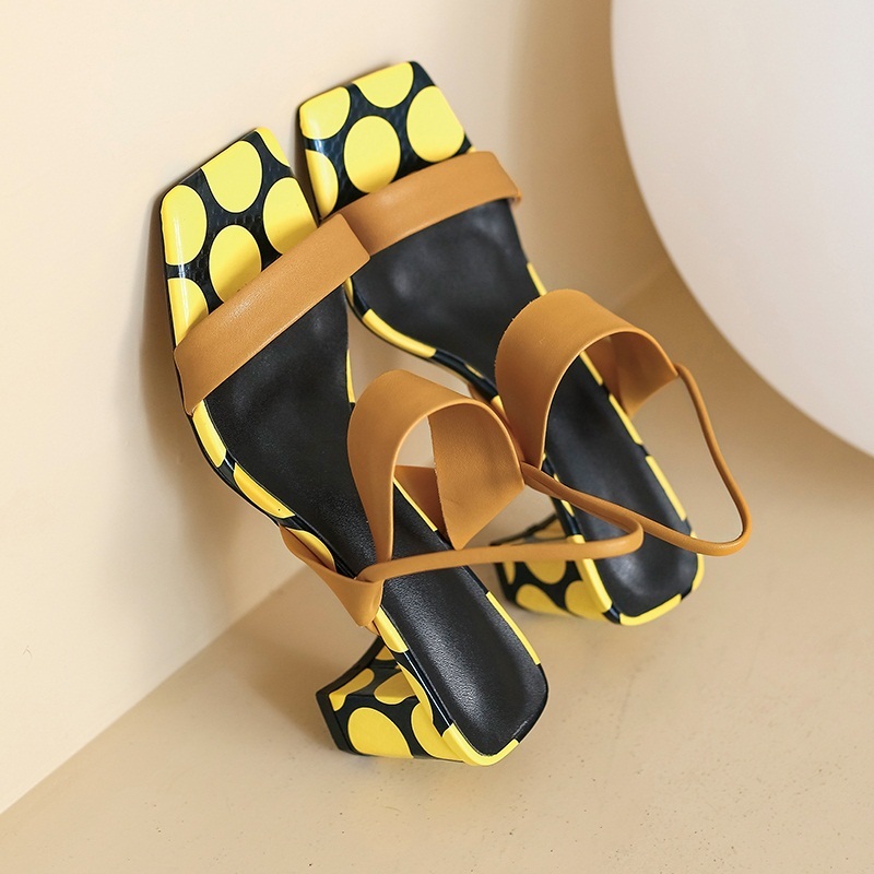 

2021 New Fashionable Women's Qulaity Sandals Sexy High White Yellow Shoes Woman's Party 75tv