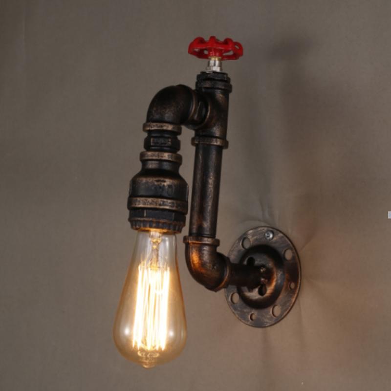 

Water Pipe Loft Vintage Retro Wrought Iron Industrial Wall Lamp Sconce Pulley Lamps E27 Edison Pendant Lamp Home Light Fixtures