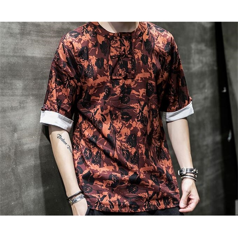 

New Arrival Men's Summer Cotton T-shirt Short Sleeve Printed Tees Om03p Ycih
