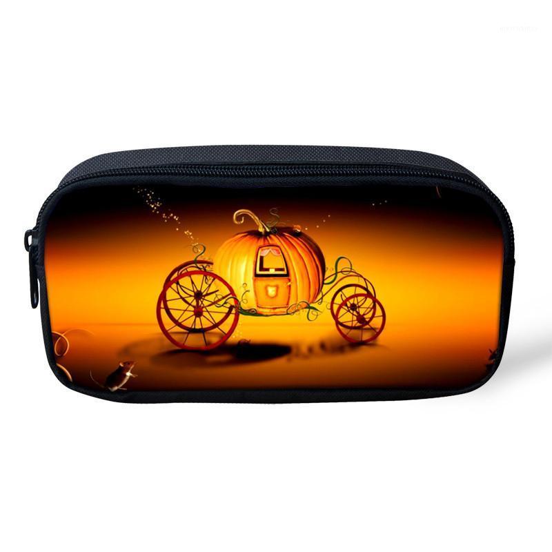 

Wholesale Pencil Bag for Children 3D Halloween Print Kids Pen Case School Supplies Travel Women Make Up Cosmetic Bag1, Beige