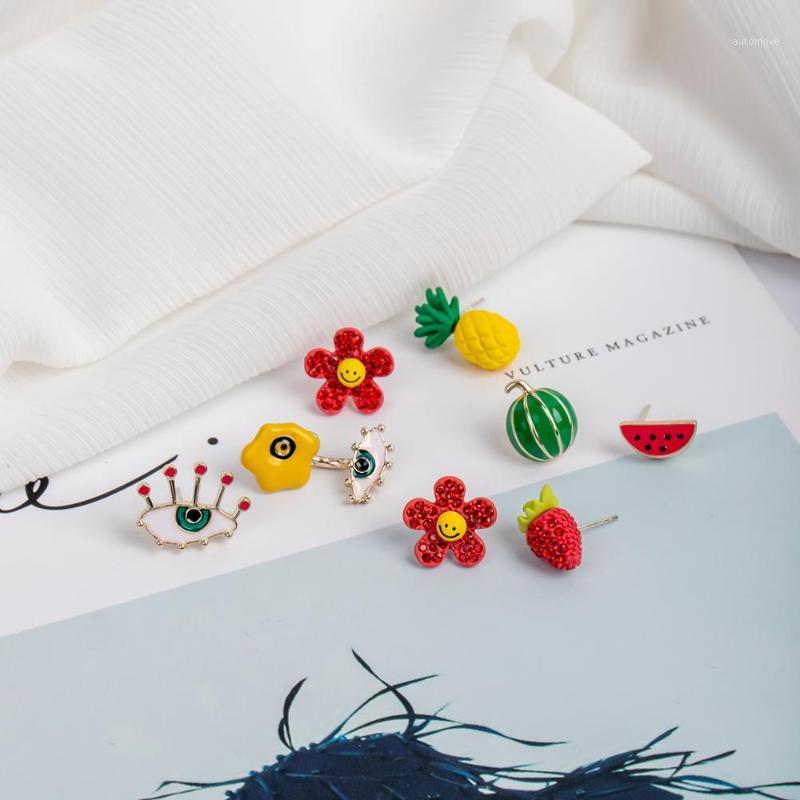 

2020 Fashion Flower Strawberry Rhinestone Earrings Women's Eye Earrings Party Gifts for Sweet Girl Dripping1