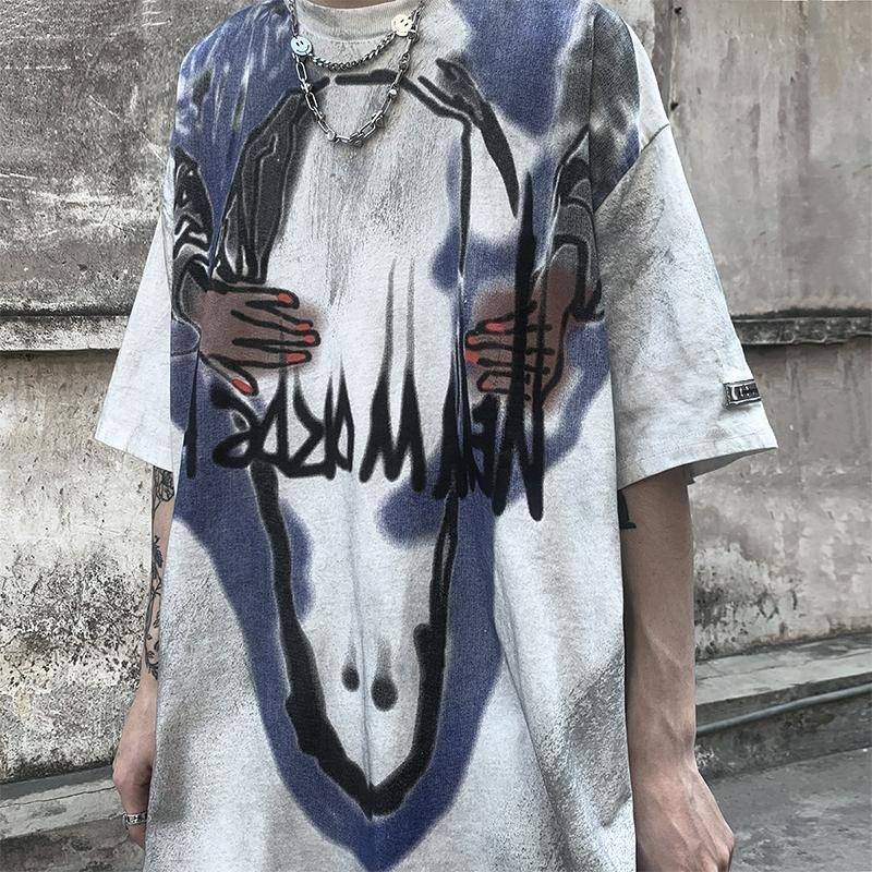 

2020 Hip Hop Tshirt Streetwear Men Casual Hip Hop Shirts Summer Half Sleeve Punk T Shirt Fashion Tops Tee Cool Japan Tshirt Male