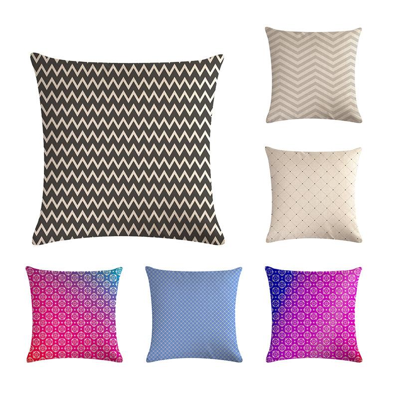 

Color Geometric Cotton Linen Throw Pillow Case Cushion Cover Home Decor Decorative Pillows For Sofa Seat Cushion 45cm*45cm, 16