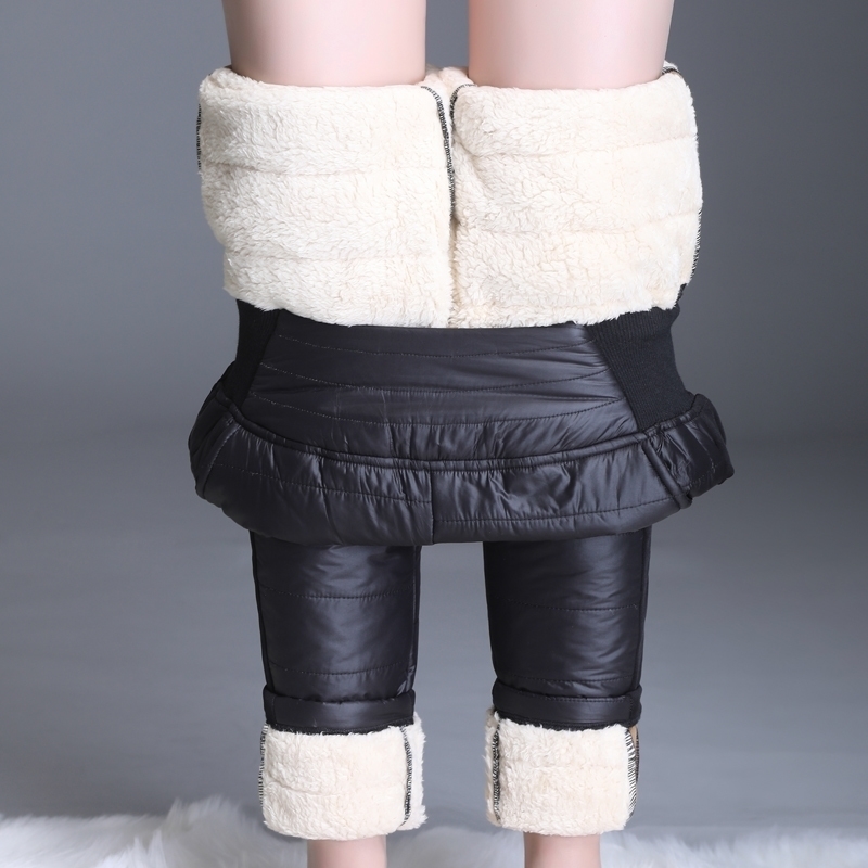 

Women Pants Trousers Winter High Waisted Outer Wear Women female Fashion Warm Thick Down Pants Trousers skinny Plus Size 6XL 5XL 201106, Black
