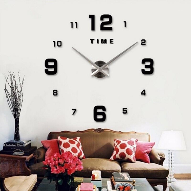 

47inch Wall Clock Modern Design Quartz Clocks Fashion Watches Mirror Sticker Living Room Decor 3D DIY Large Acrylic Wall Clock1
