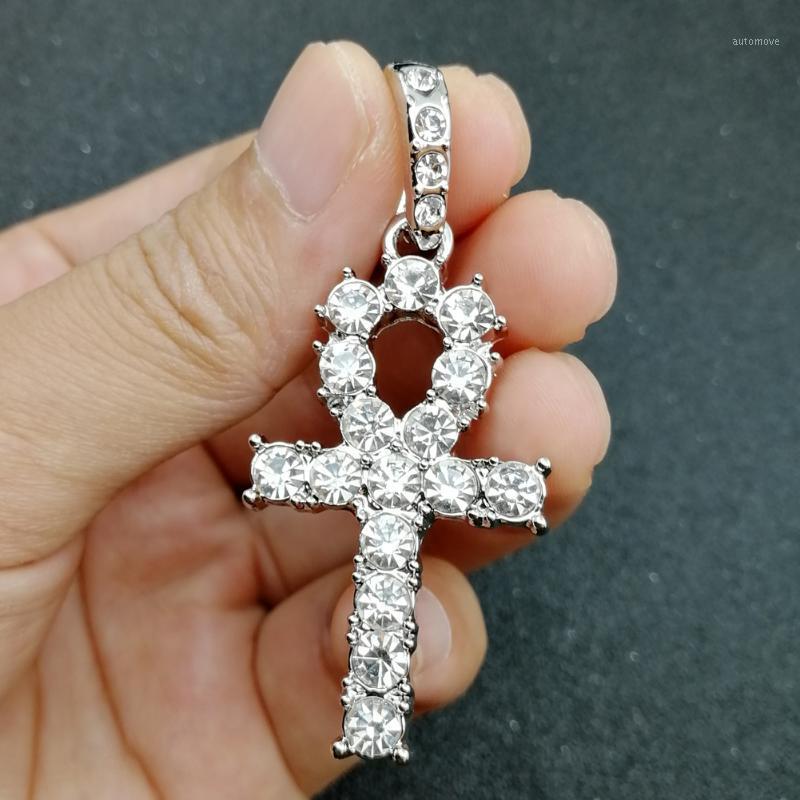 

Hip Hop Necklace Crystal Anka Cross Pendants For Men Women Jewellry N6751