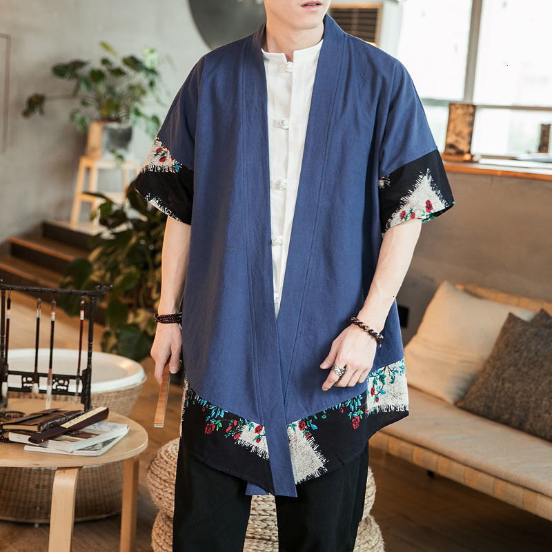 

2021 New Chinese Style Short Sleeve Coats Man Thin Spring Summer Jackets Tops Oversize Graphic Printed Male Jacket Clothes Fhdh, Gray