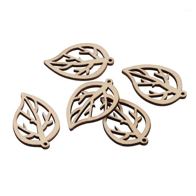 

30pcs DIY Wood Chips Leaf shape Shape Crafts Scrapbooking Decor Supplies Handmade Button Chip1