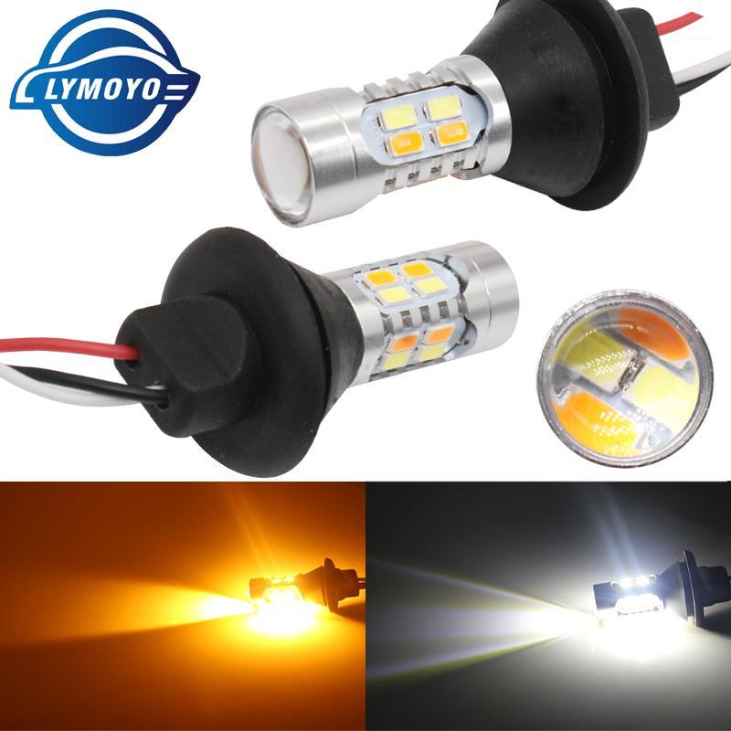 

1156 P21W PY21W BA15S BAU15S W21W WY21W T20 7440 20SMD DRL LED Light Daytime Running Light+Turn Signal Dual Mode External Lights1, As pic