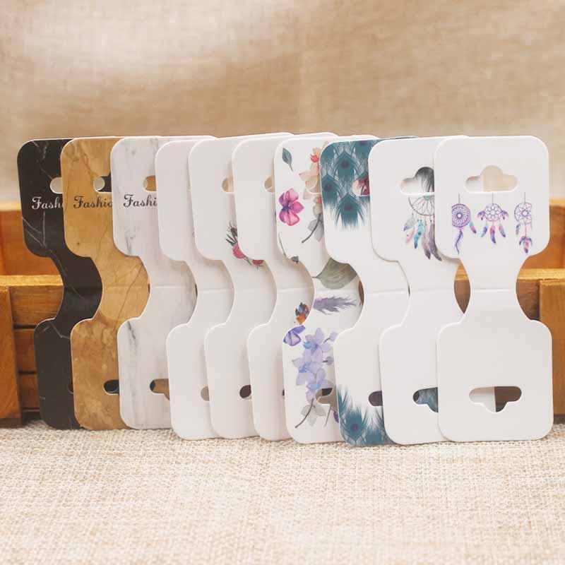 

16designs100pcs folded Jewelry Necklace Bracelet Hang Tag card Marbel/ Dreamcatcher/flower pattern necklace earring paper cards