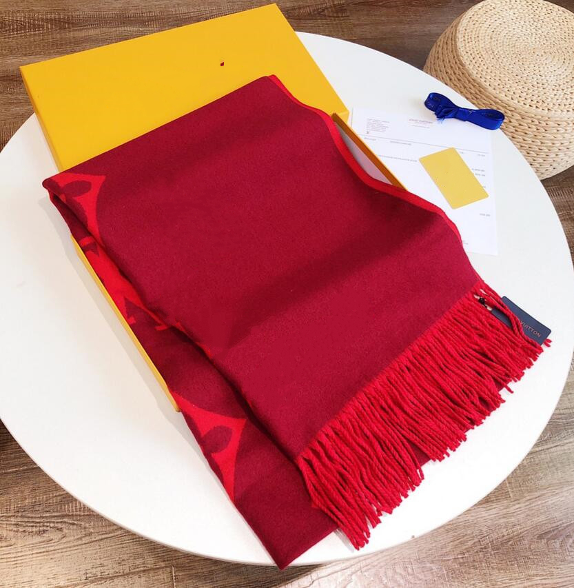

2021 Women high quality Pashmina Stole Autumn winter wool scarf Soft warm Thick Tassel Letter Scarf Luxurys Rectangle printed Shawl