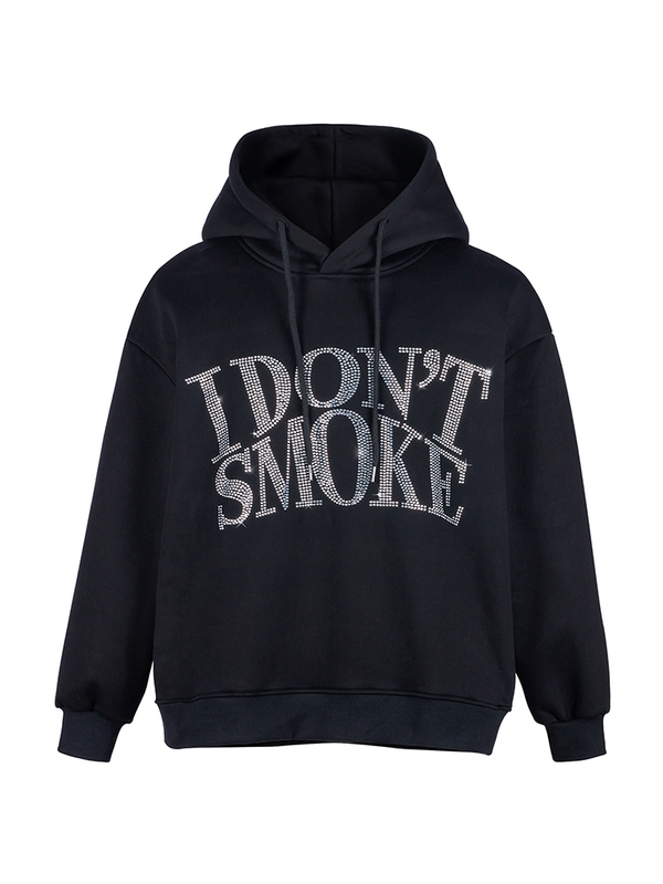 

New Winter 2021 Clothes Streetwear Black Hoodie Nightgown Woman Bah5 1KMF