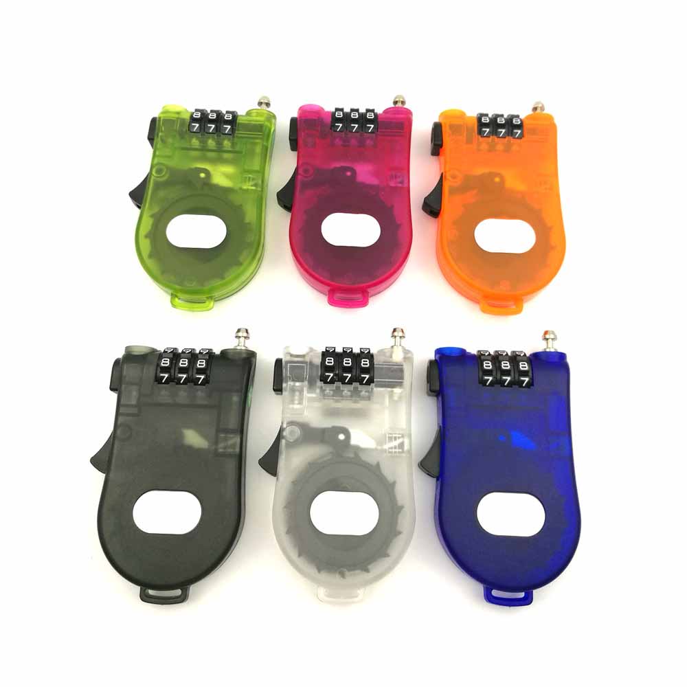 3 Digital Combination lock Transparent Cable Steel Chain Globe Safe Padlock ABS Small Locks-image-610371148