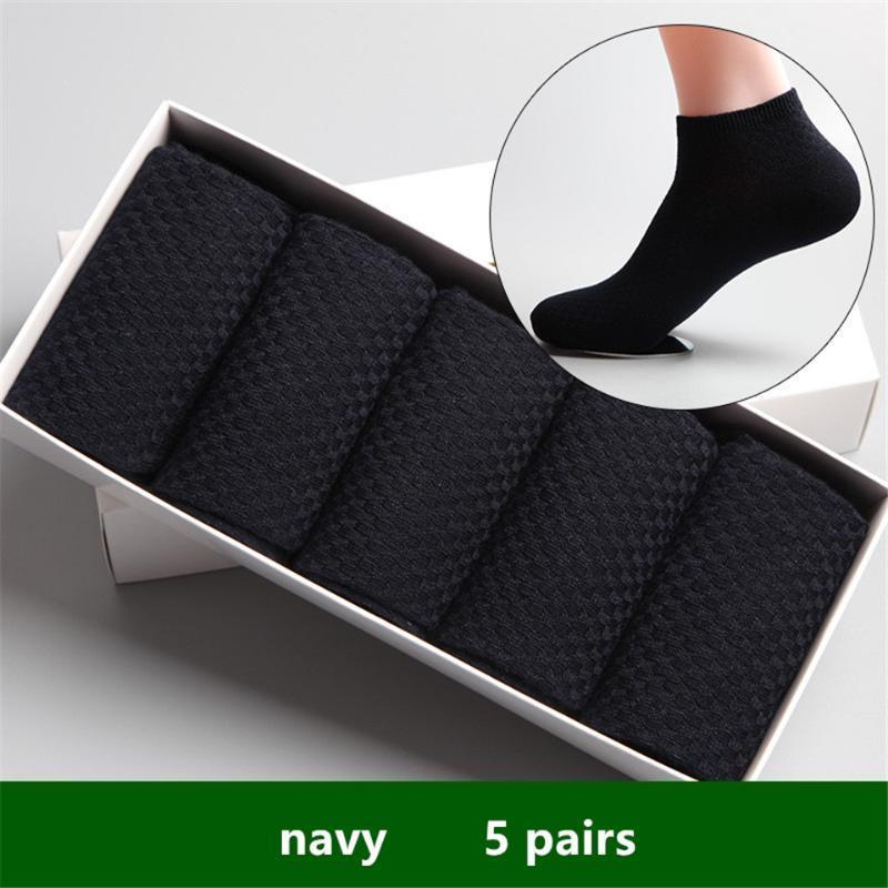

Gift Box Men Socks Business Breathable Summer Male Crew Sock High Quality Bamboo Fiber Meias Wholesale Price Cotton Mens Sokken1, Black