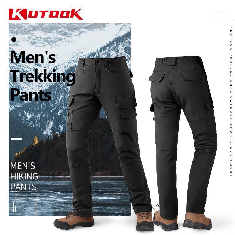 

Men Pants Outdoor Trousers Hiking Climbing Travel Fishing Winter Warm Thermal Waterproof Windproof1, Black