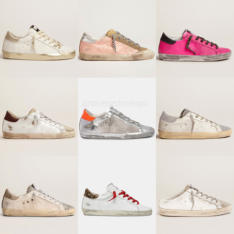 

Italy Brand Sneakers Deluxe Women Casual Shoes Designer SuperStar pink-gold glitter Fashion Classic White Do-old Dirty Shoe, Star 33
