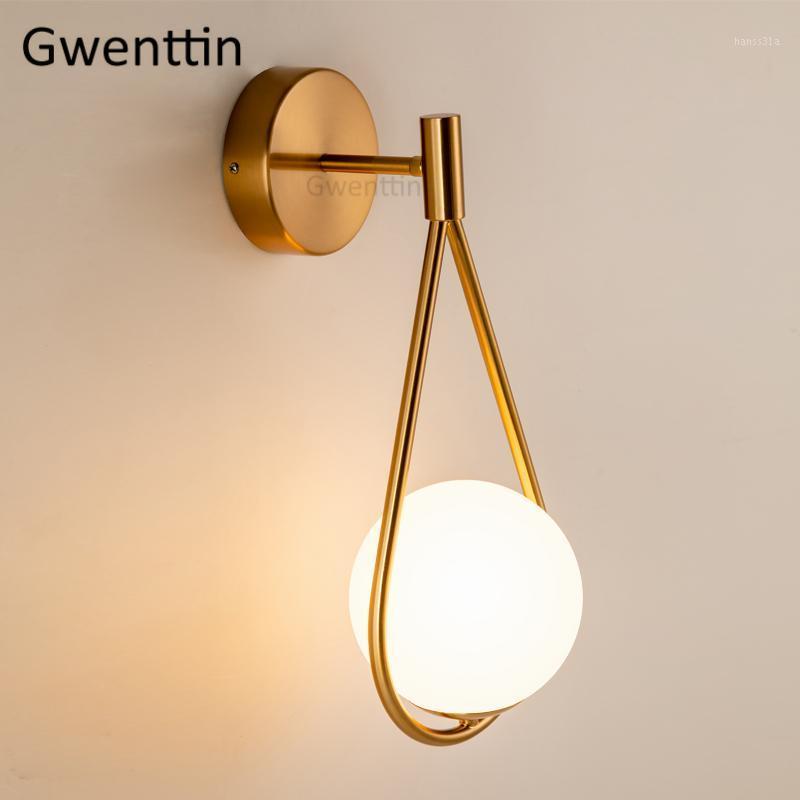 

Nordic Gold Wall Lamp Glass Wall Sconce Light Fixtures Modern Led Mirror Lights Bathroom Bedroom Bedside Luminaire Home Decor1